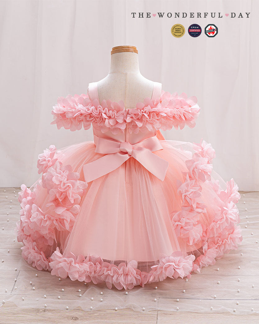 Sakura Pink Off Shoulder Tulle Dress