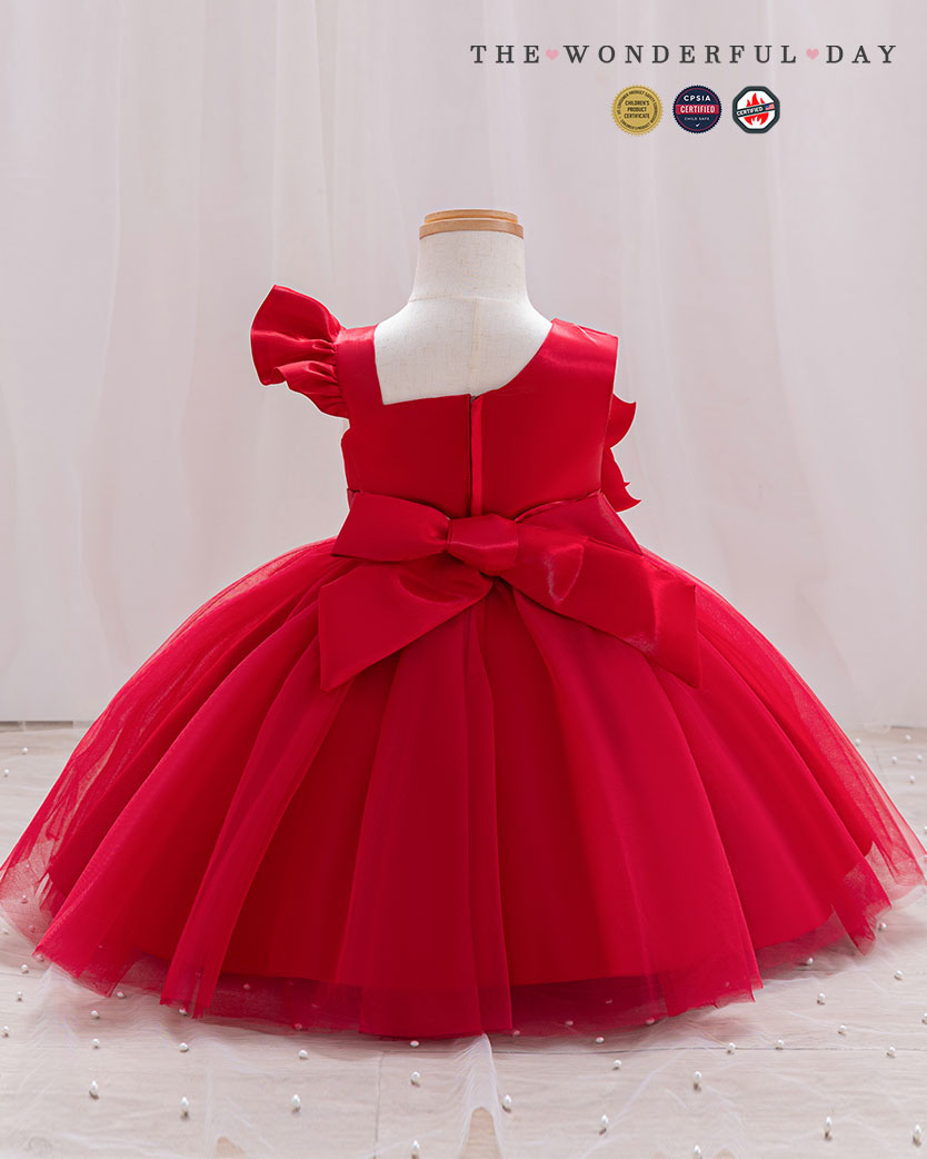Girls Unique Asymmetric Floral Princess Dress