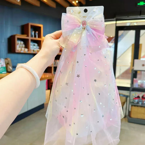 Gradient Star Tulle Veil Hair Clip