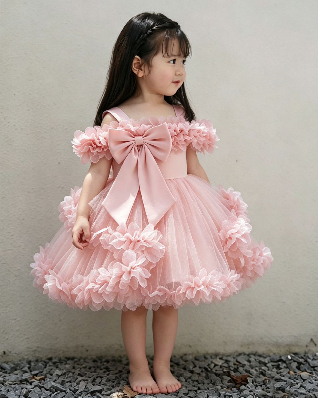 Sakura Pink Off Shoulder Tulle Dress