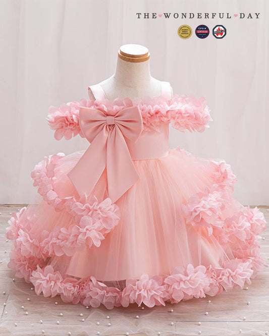Sakura Pink Off Shoulder Tulle Dress