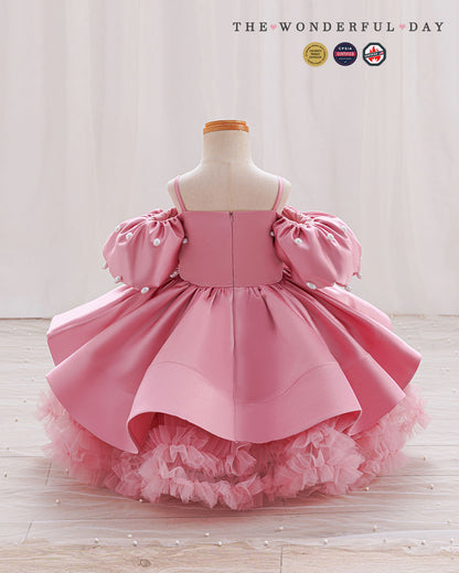 Elegant Pearl Off-Shoulder Princess Tulle Ball Gown