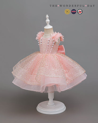 Luxury Pearl Beaded Double-Layer Tulle Princess Dress