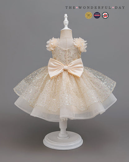 Luxury Pearl Beaded Double-Layer Tulle Princess Dress
