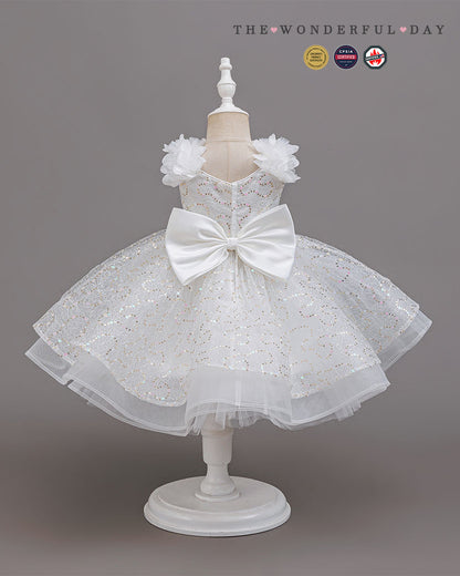 Luxury Pearl Beaded Double-Layer Tulle Princess Dress