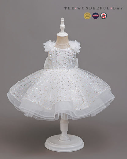 Luxury Pearl Beaded Double-Layer Tulle Princess Dress