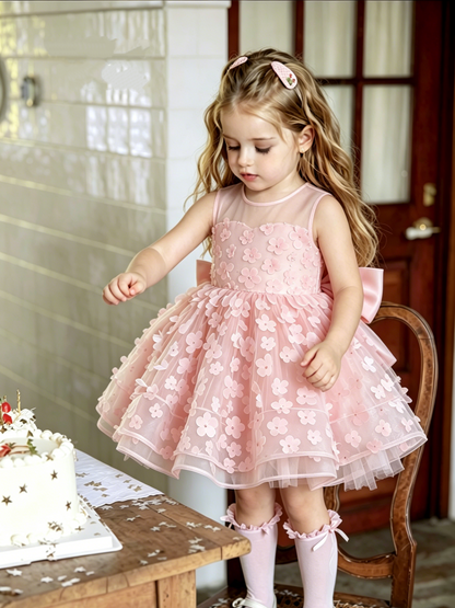 Elegant Sleeveless 3D Butterfly Tulle Princess Dress