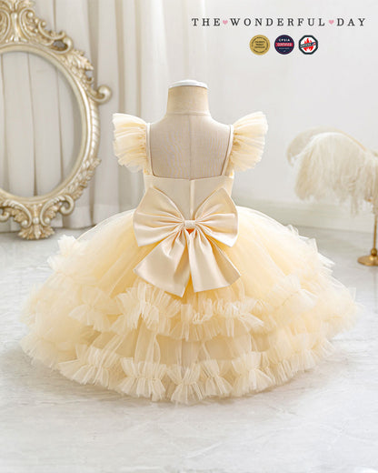 Light Pink Sweetheart Neck Flutter Strap Tier Ruffle Tutu Dress