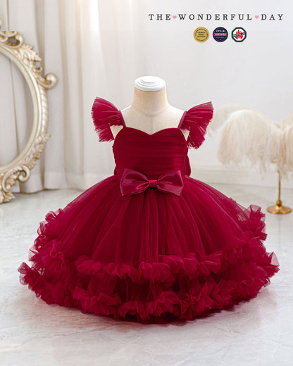 Light Pink Sweetheart Neck Flutter Strap Tier Ruffle Tutu Dress