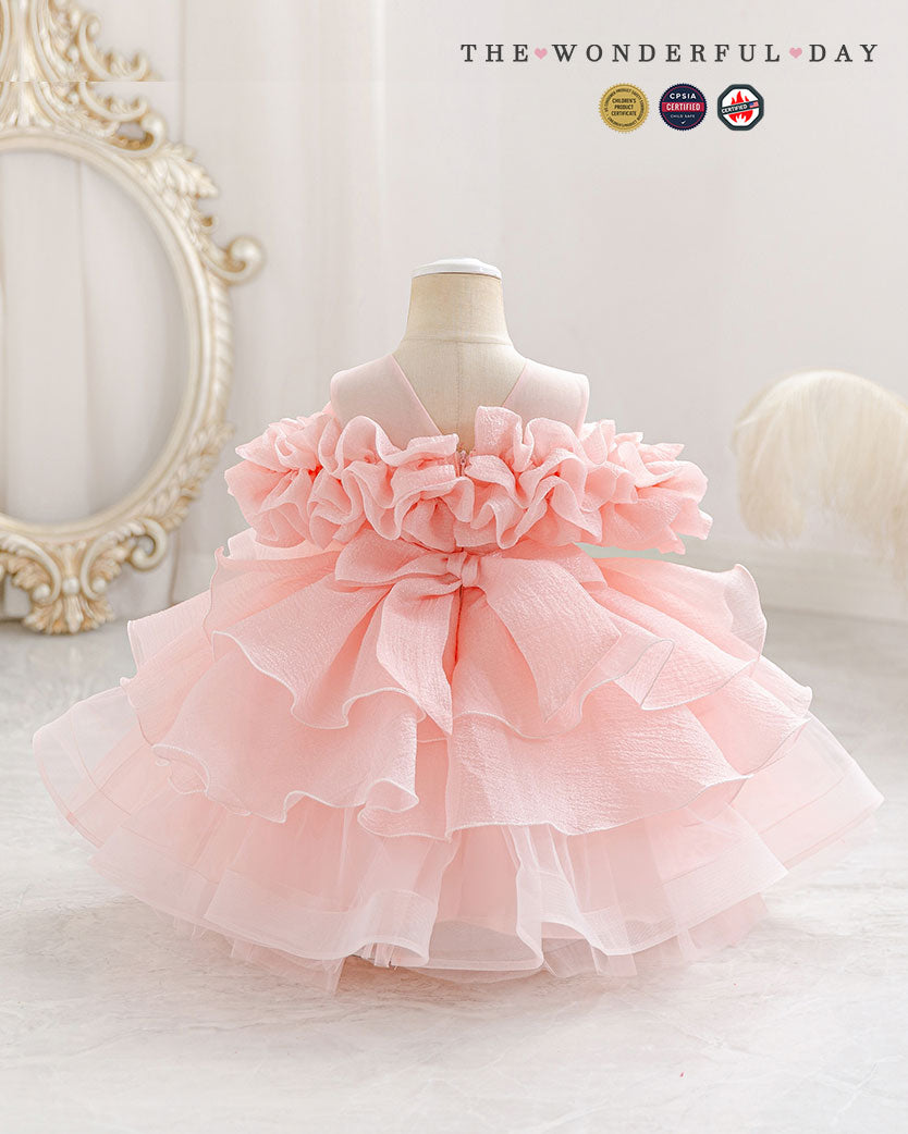 Off-Shoulder Ruffle Cloud Tulle Dress