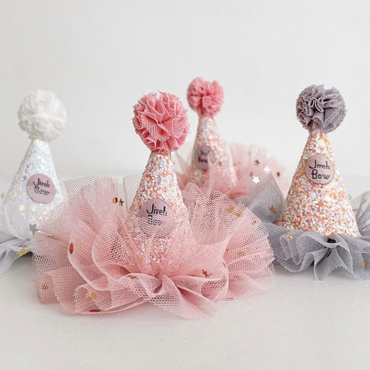Girls Lace Birthday Hat Hair Clip, Korean Style Party Photo Accessory
