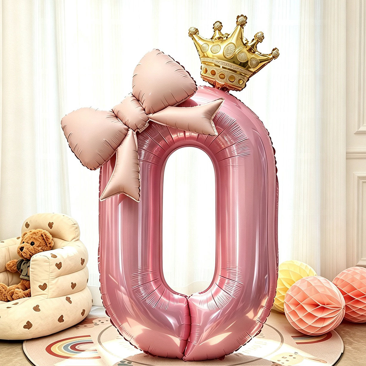 Pink Princess Number Balloon Set
