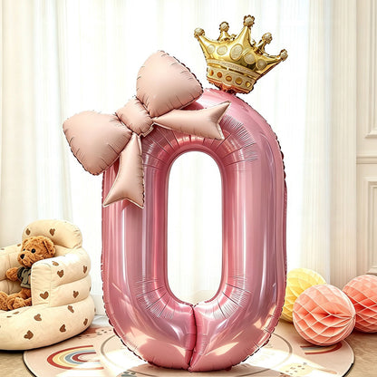 Pink Princess Number Balloon Set