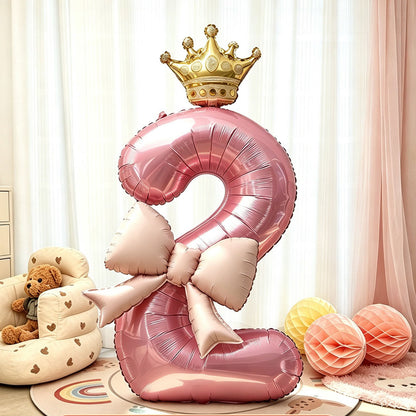 Pink Princess Number Balloon Set