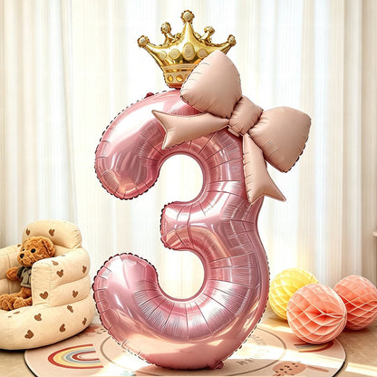 Pink Princess Number Balloon Set