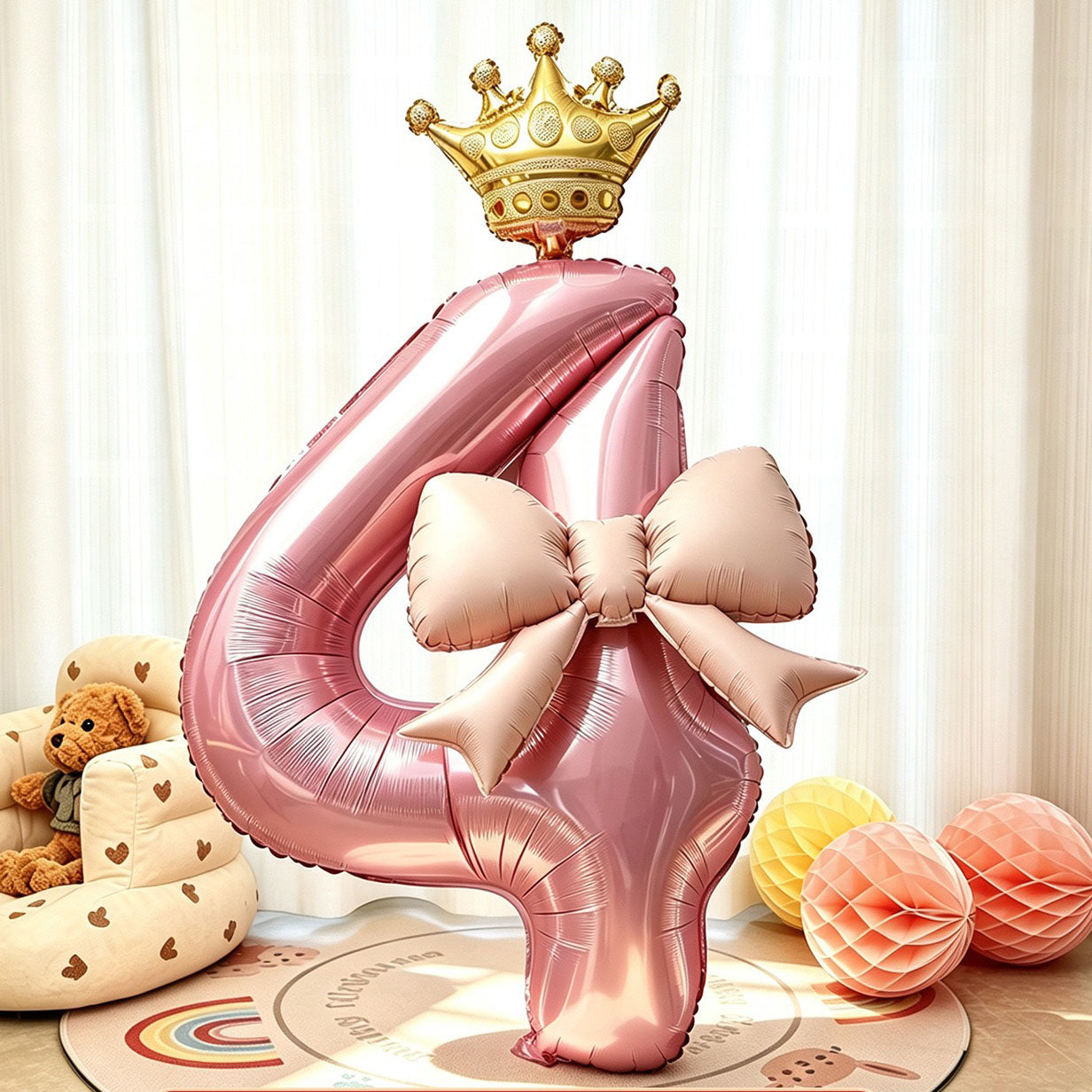 Pink Princess Number Balloon Set