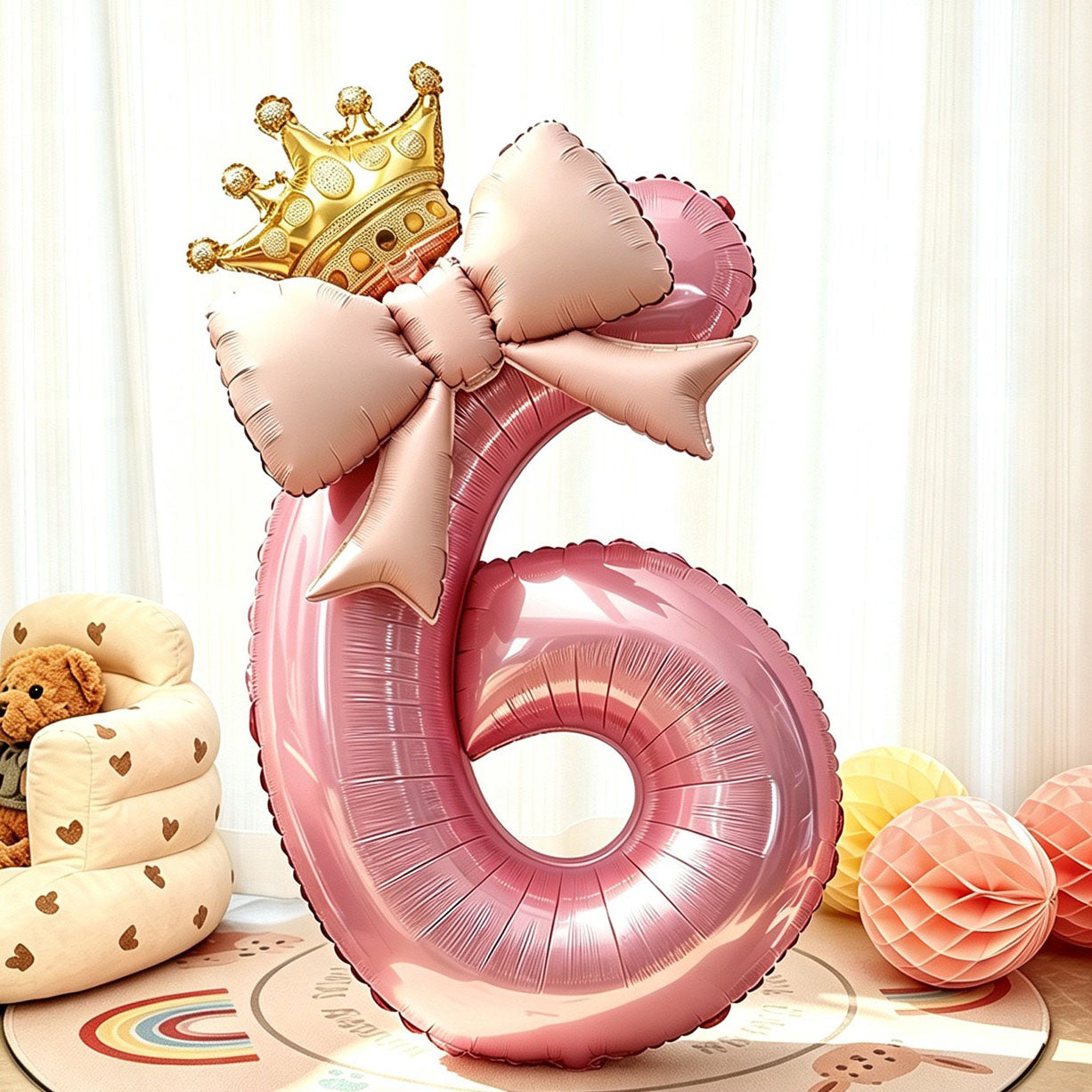 Pink Princess Number Balloon Set