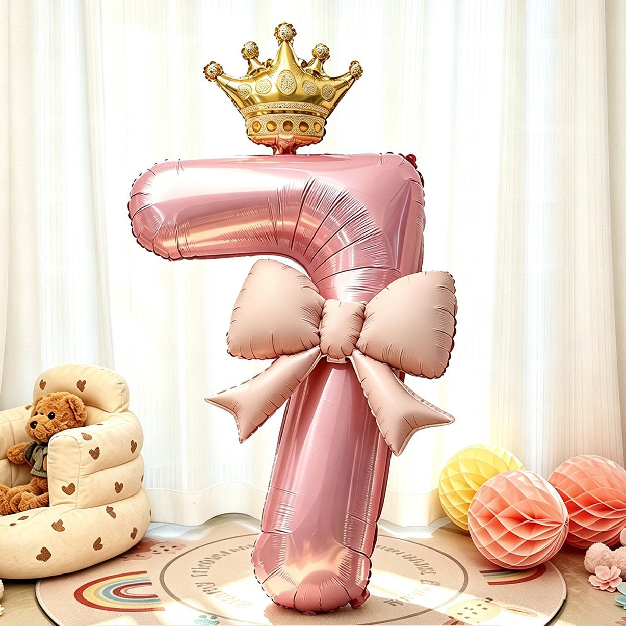 Pink Princess Number Balloon Set