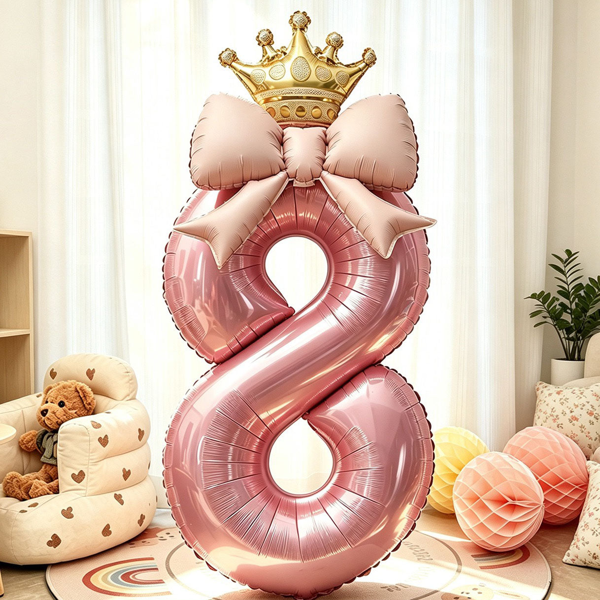 Pink Princess Number Balloon Set