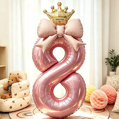 Pink Princess Number Balloon Set