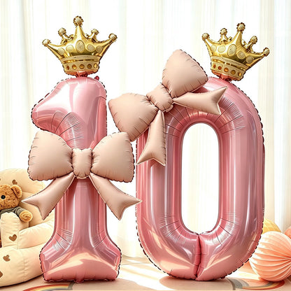 Pink Princess Number Balloon Set
