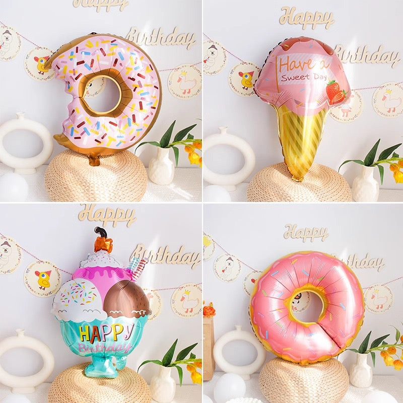Cute Food Foil Balloon Set – Choose 4 Designs