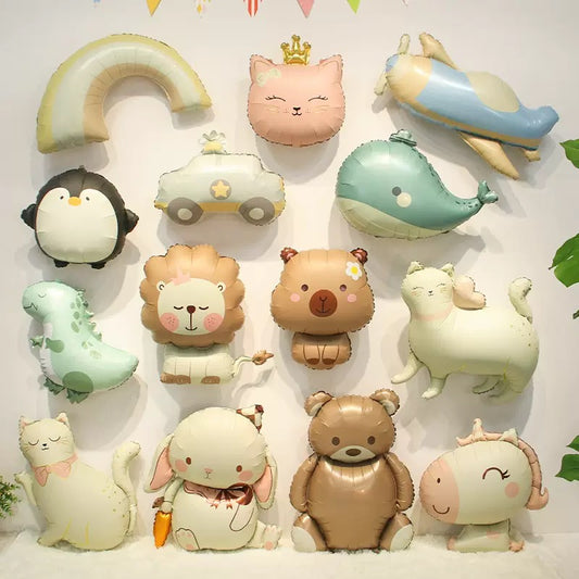 Cute Matte Animal Foil Balloons for Kids’ Birthday Party Kit (4pcs included)