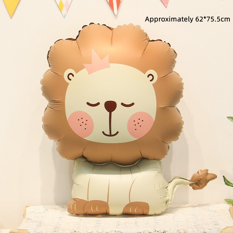 Cute Matte Animal Foil Balloons for Kids’ Birthday Party Kit (4pcs included)