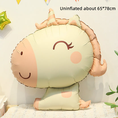 Cute Matte Animal Foil Balloons for Kids’ Birthday Party Kit (4pcs included)