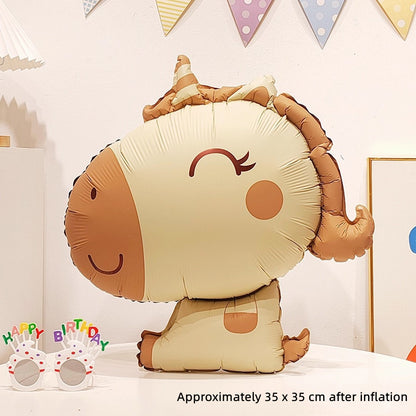 Cute Matte Animal Foil Balloons for Kids’ Birthday Party Kit (4pcs included)