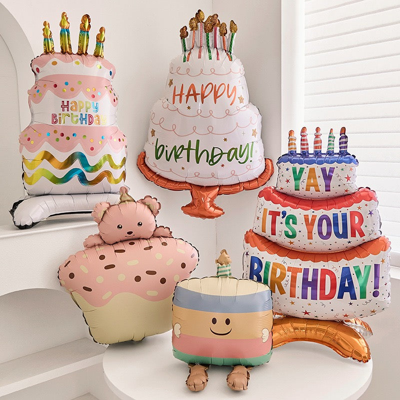 Dopamine Colorful 3D Layered Cake Balloon Birthday Decoration