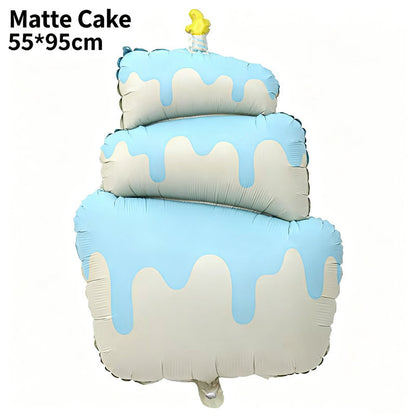 Korean-Inspired Matte 3D Layered Cake Balloon Birthday Decor