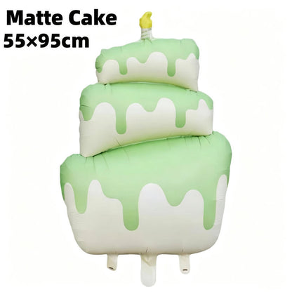 Korean-Inspired Matte 3D Layered Cake Balloon Birthday Decor
