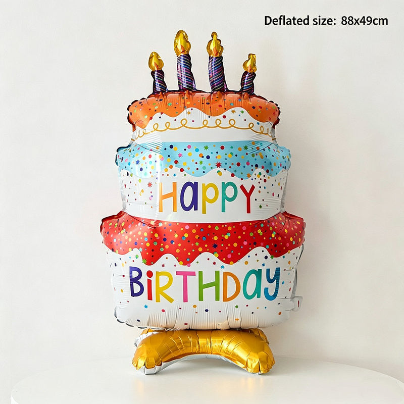 Dopamine Colorful 3D Layered Cake Balloon Birthday Decoration