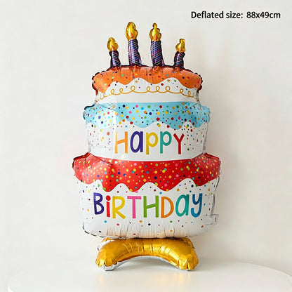 Dopamine Colorful 3D Layered Cake Balloon Birthday Decoration