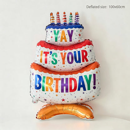 Dopamine Colorful 3D Layered Cake Balloon Birthday Decoration