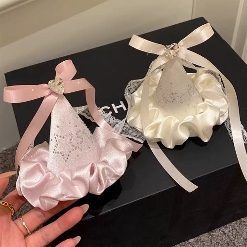 Girls Lace Bow Birthday Hat Hair Clip, Princess Party Photo Accessory Gift
