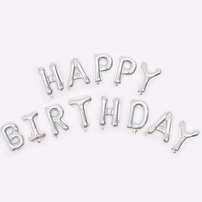Solid Color Happy Birthday Foil Letter Balloon Set (13pcs/set)