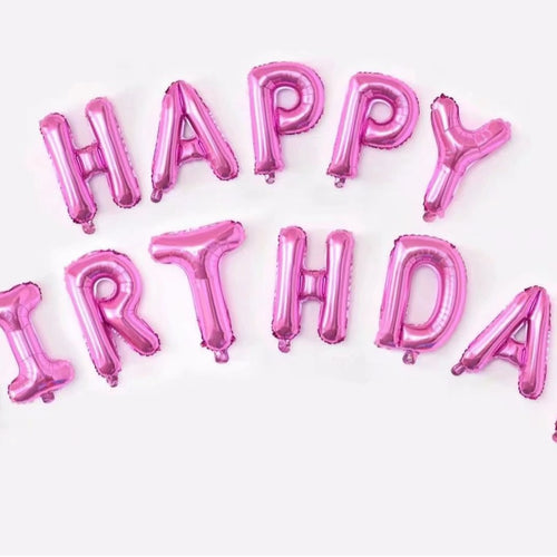 Solid Color Happy Birthday Foil Letter Balloon Set (13pcs/set)