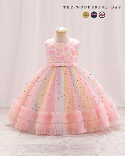 Rainbow Heart Sparkle Tutu Dress