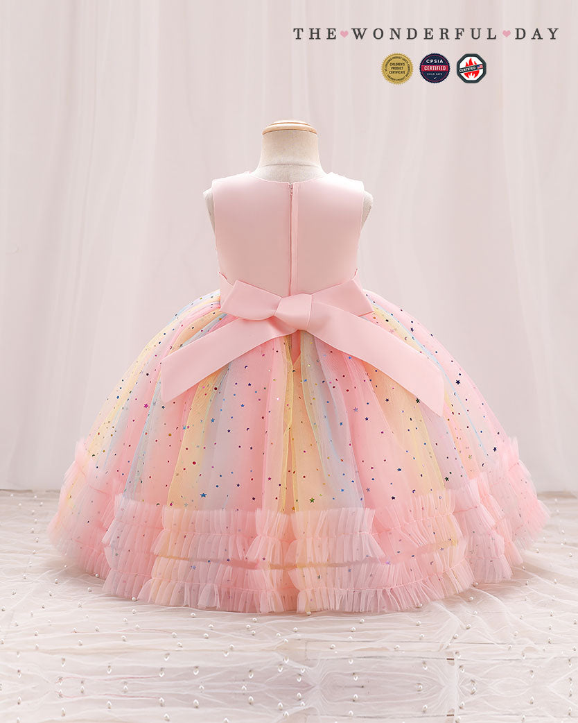 Rainbow Heart Sparkle Tutu Dress