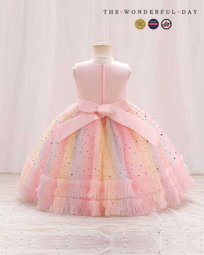 Rainbow Heart Sparkle Tutu Dress