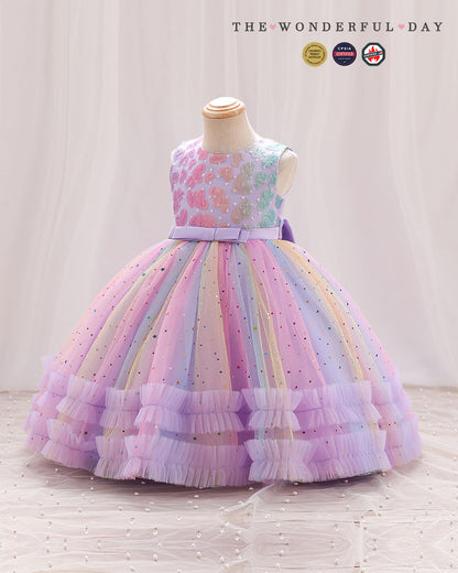 Rainbow Heart Sparkle Tutu Dress