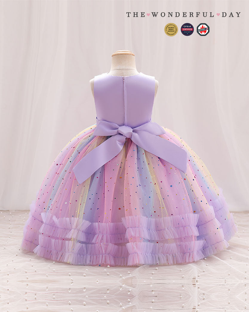 Rainbow Heart Sparkle Tutu Dress
