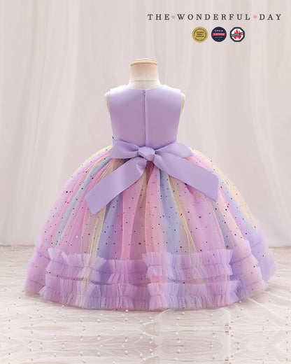 Rainbow Heart Sparkle Tutu Dress