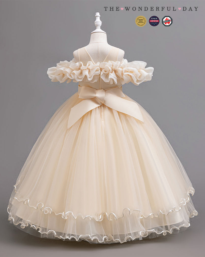 Couture Off-Shoulder Floral Lace Long Formal Gown