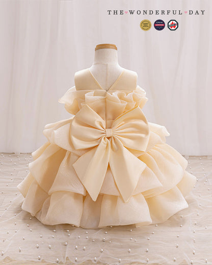 Sleeveless Multi-Layer Ruffle Organza Tulle Princess Dress