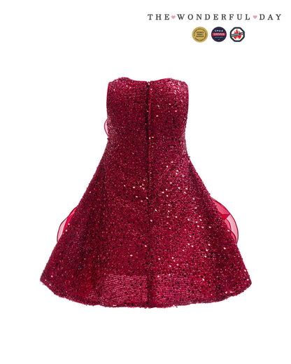Luxury Sleeveless Sequin 3D Rose Organza Mini Dress