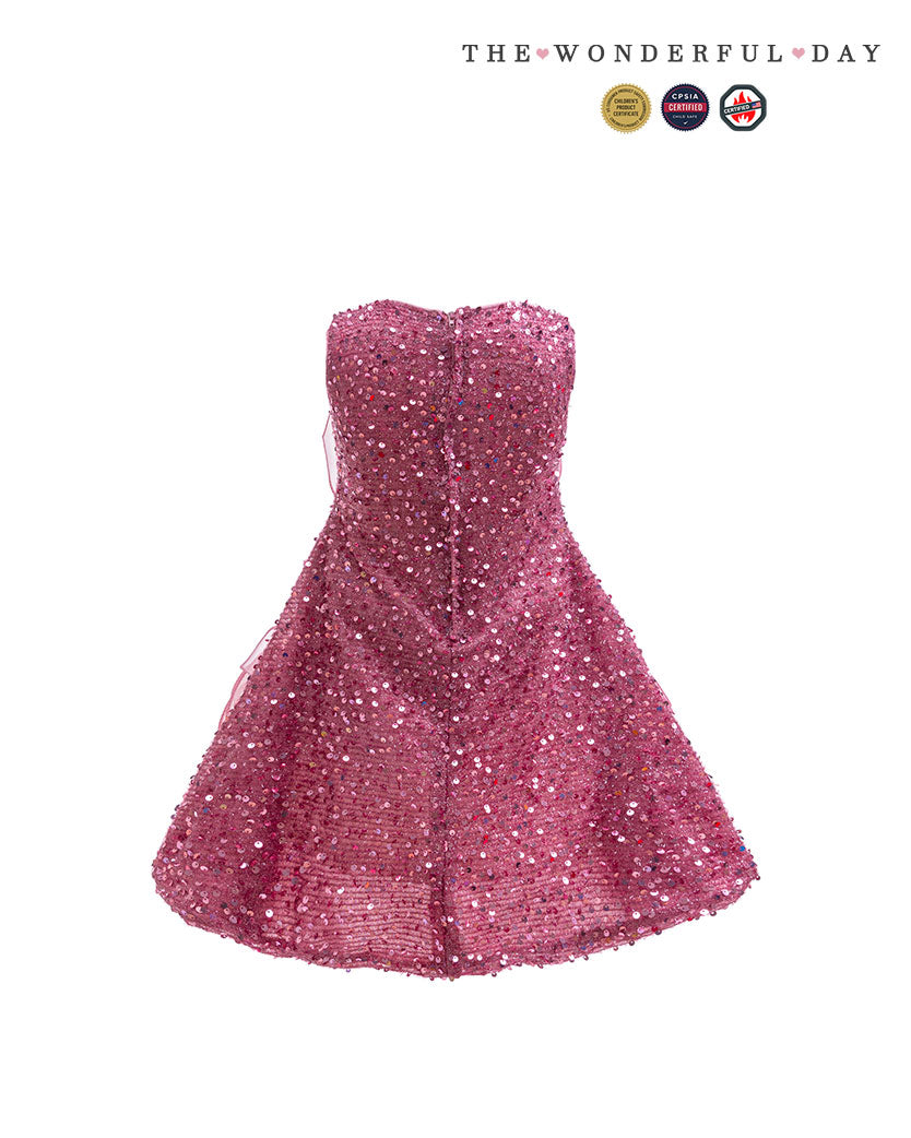 Luxury Sleeveless Sequin 3D Rose Organza Mini Dress