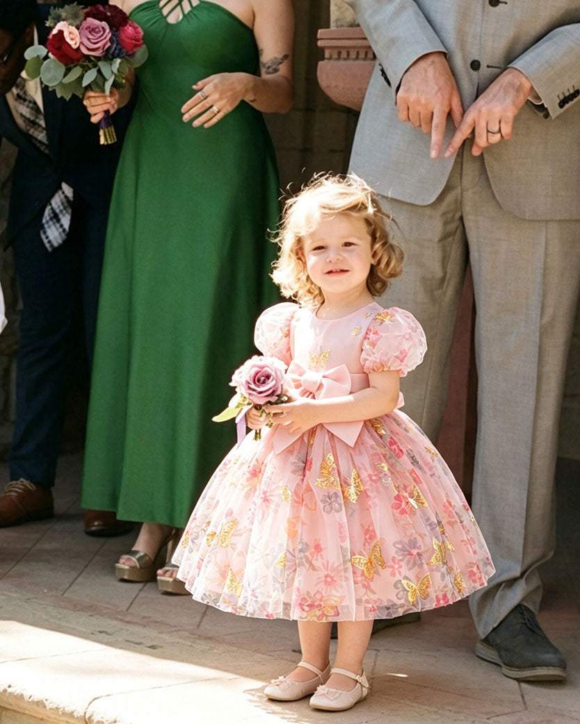 Summer Lightweight Floral Puff Sleeve Party Dress